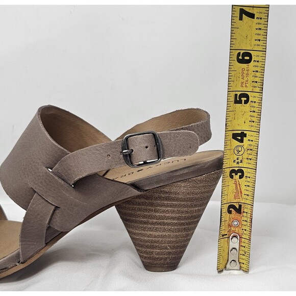 Lucky Brand Veneesha Sling back Desert Taupe Open Toe Heels Sandals Size 11 - Picture 13 of 13